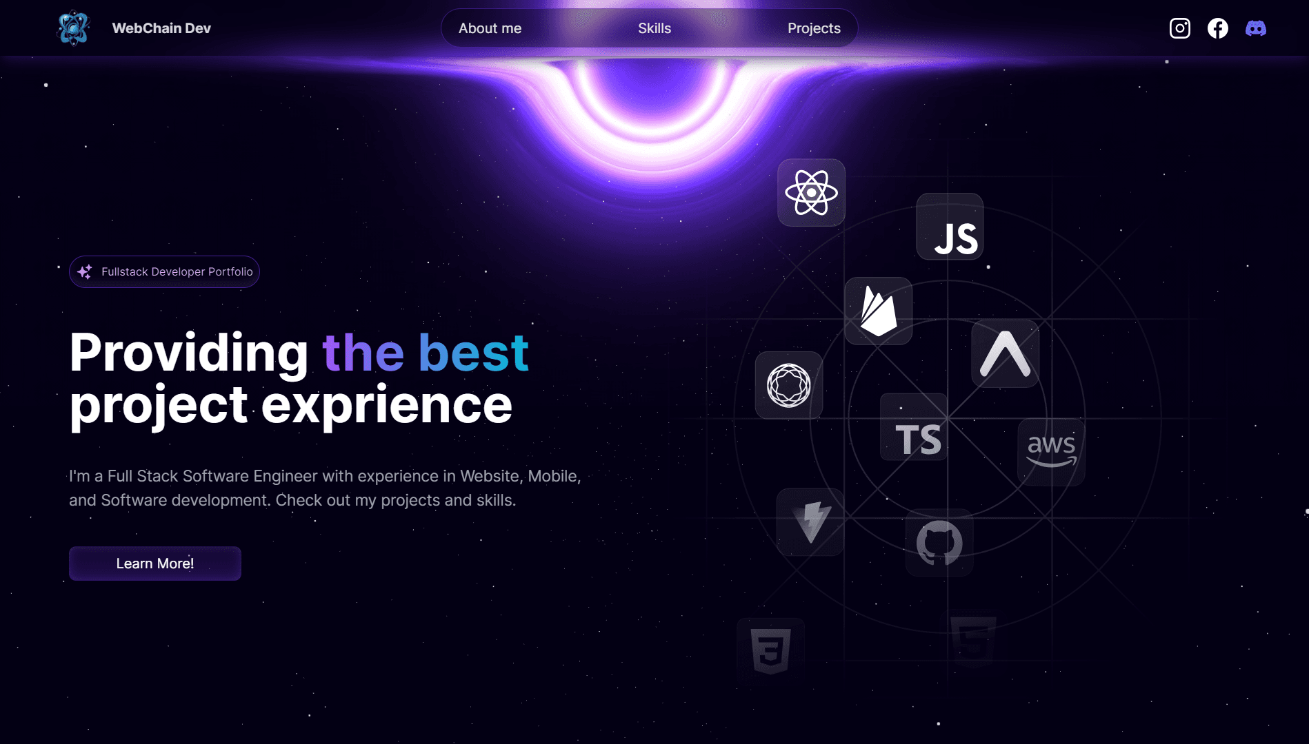 space theme portfolio